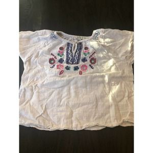 Girls Embroidered Hippie Top Floral Size 9-10